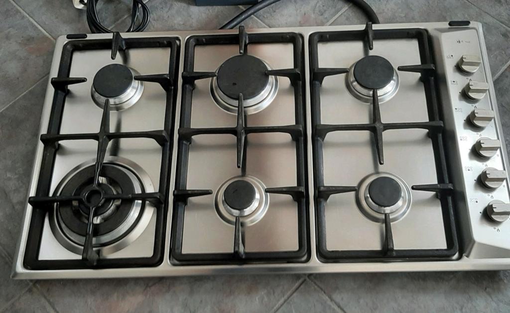 Gaskookplaat  6 pits  M system, Witgoed en Apparatuur, Kookplaten, Ophalen, Zo goed als nieuw, Inbouw, Gas