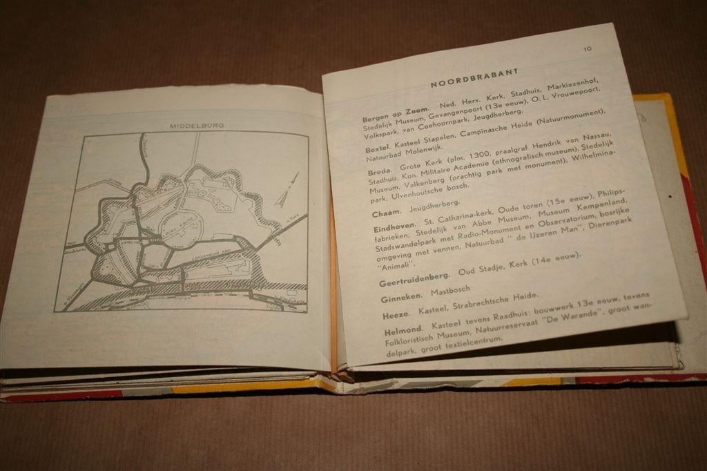 Zakkompas van Nederland voor toerisme — ca. 1958, Gelezen, Ophalen of Verzenden, Landkaart, 1800 tot 2000
