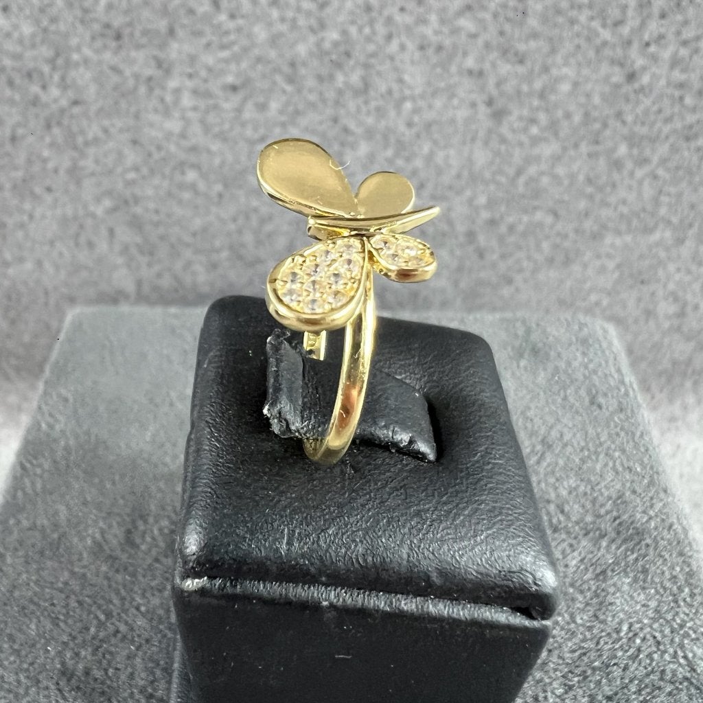 Gouden Ring | 14k | 1,75g | vlinder | mt 16,5 | 413105, Sieraden, Tassen en Uiterlijk, Ringen, Gebruikt, Ophalen of Verzenden