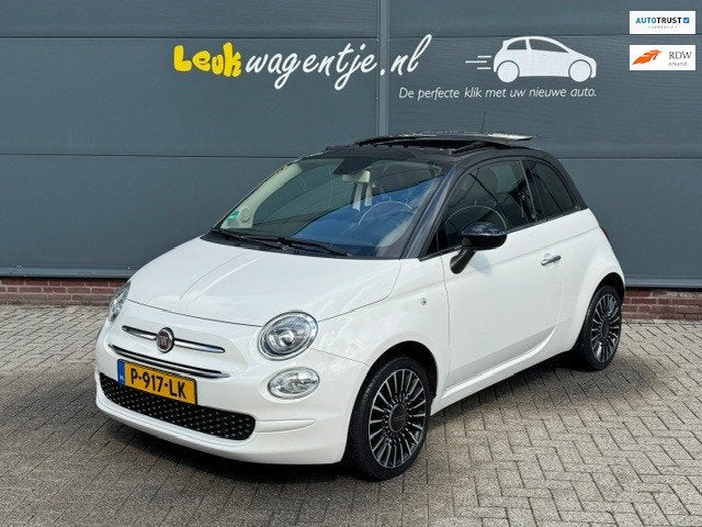Fiat 500 1.2 Lounge *schuifdak *carplay *cruise *p-sensor, Auto's, Voorwielaandrijving, 4 cilinders, 4 stoelen, Leder en Stof