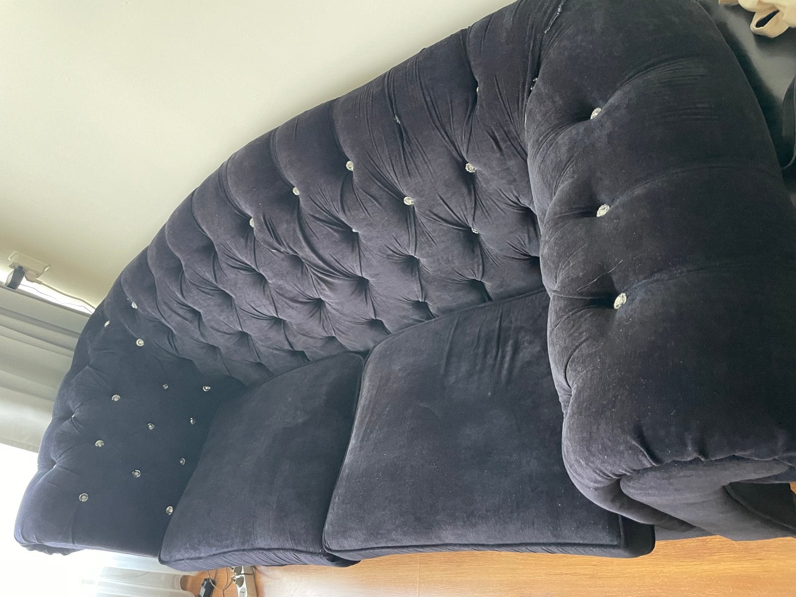 Bank tweezits, zwart. Gratis op te halen., Ophalen, Gebruikt, 150 tot 200 cm, Tweepersoons