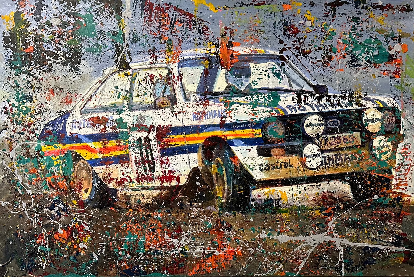 Alex L- Rally Ford- Oldtimer- Handgeschilderd- Uniek- XXL, Ophalen of Verzenden