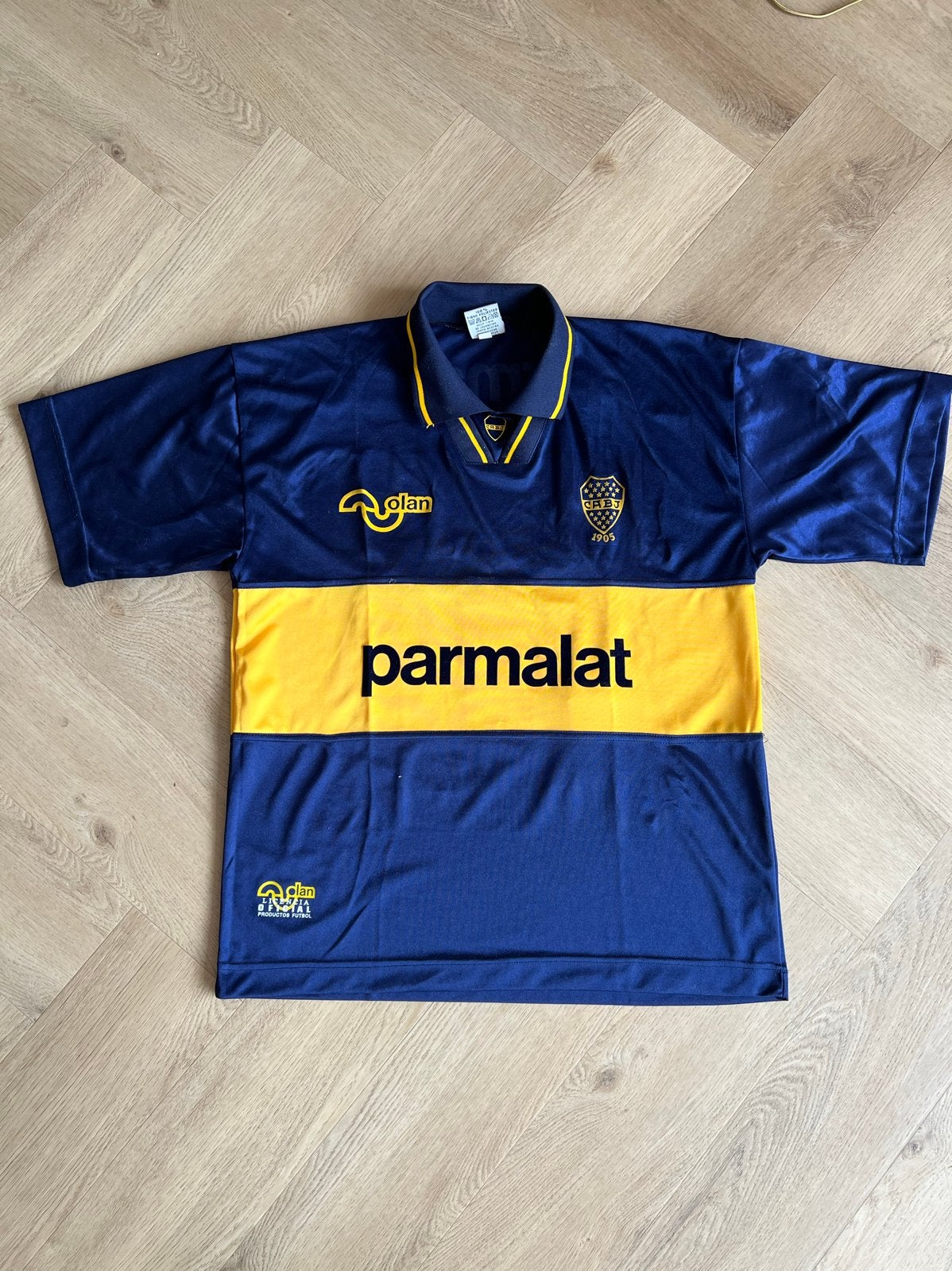 Vintage Boca Juniors voetbalshirt - Maat L, Maat 52/54 (L), Blauw, Ophalen of Verzenden, Zo goed als nieuw