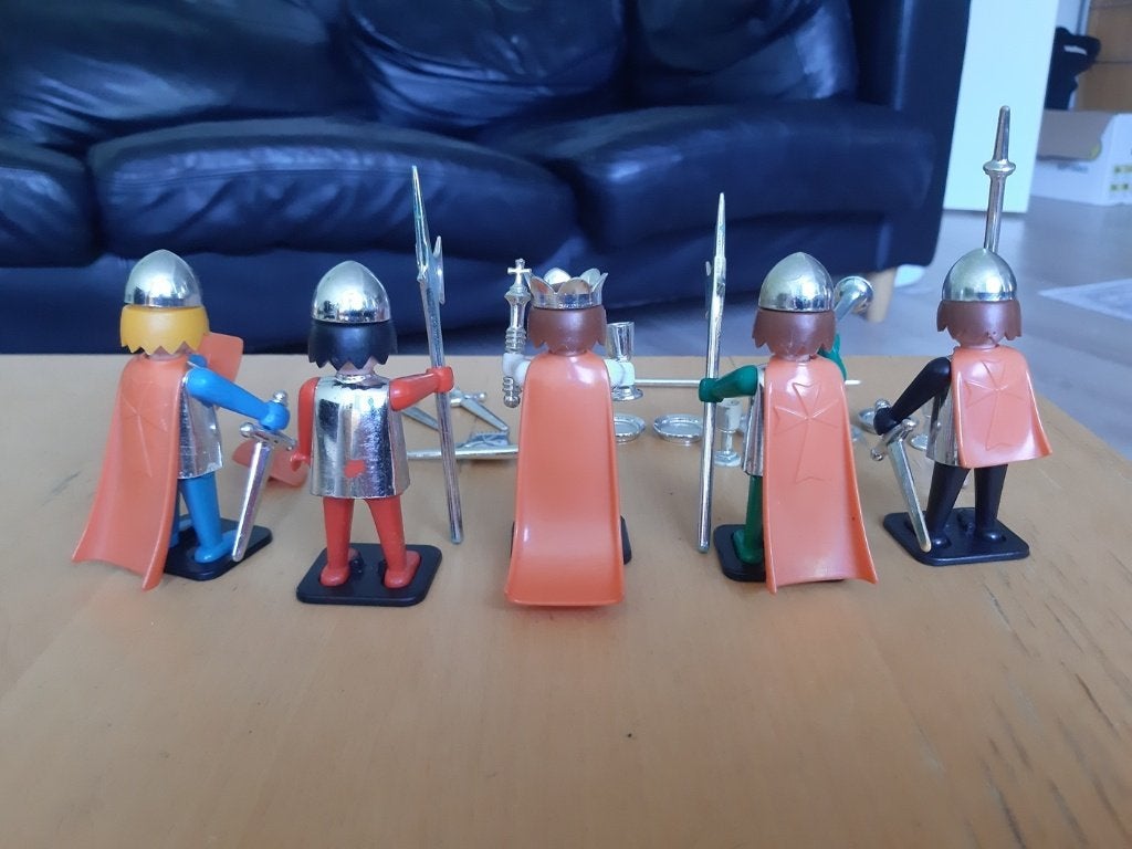 Vintage Playmobil: Ridders (Set 3130x of 3261x?), Gebruikt, Complete set, Ophalen of Verzenden, Figuren