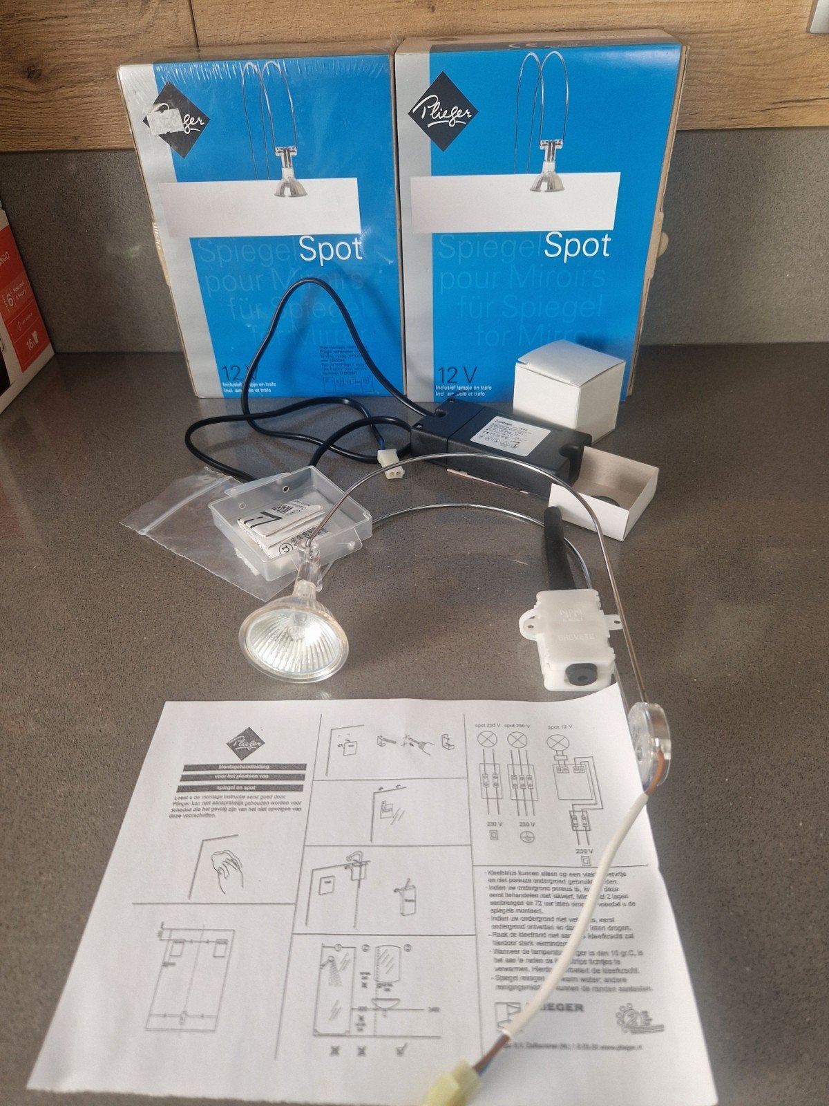 Plieger Spiegel Spot 12V - Nieuw in doos (2 stuks), Metaal, Overige merken, Nieuw, Overige fittingen