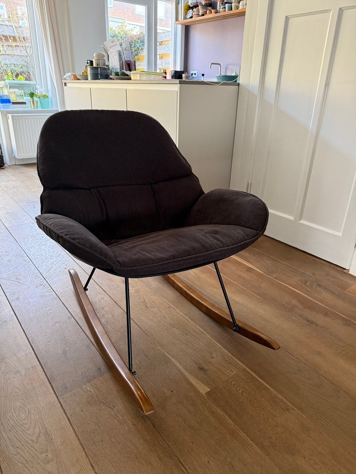 Schommelstoel Lounge Chair Rocky Dark, Ophalen, Gebruikt, Zwart, Eén
