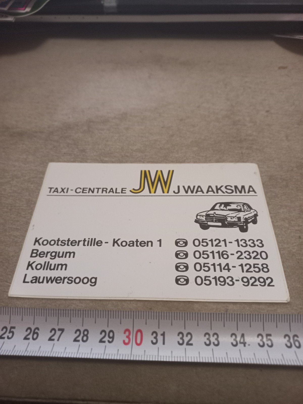 Taxi centrale j waaksma kloosterhil mercedes, Verzamelen, Stickers, Ophalen of Verzenden