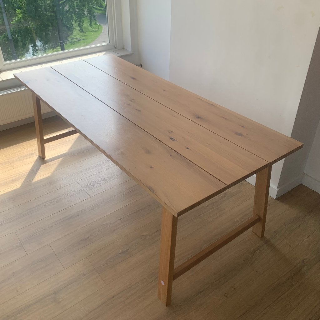 [MOVING SALE] GADESKOV Dining table GADESKOV 90X200 oak, Huis en Inrichting, Tafels | Eettafels, Ophalen, Gebruikt, 50 tot 100 cm