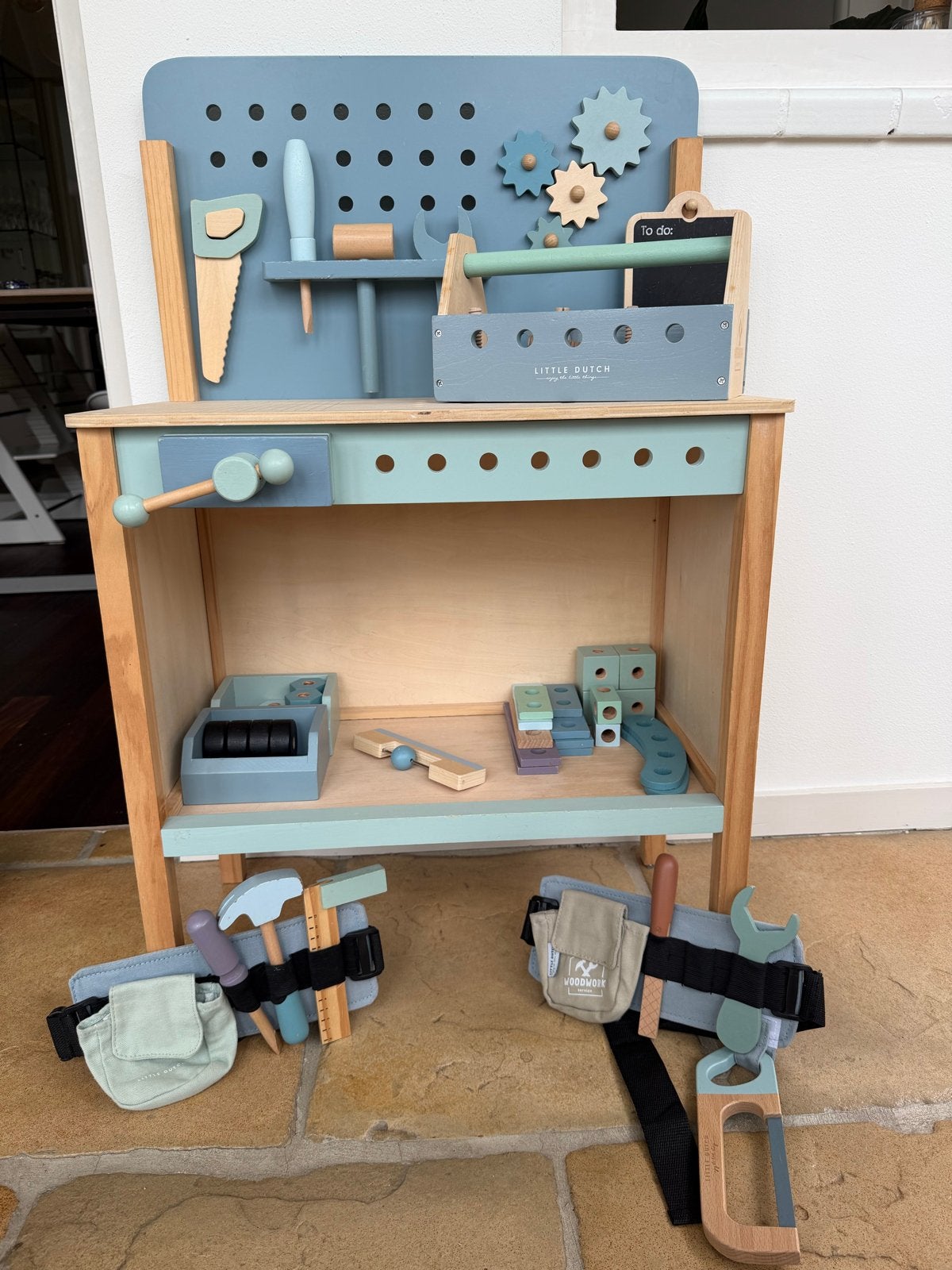 Little Dutch Houten Werkbank met Gereedschapskist en Riemen, Kinderen en Baby's, Ophalen, Gebruikt, Meubelstuk of Keukentje