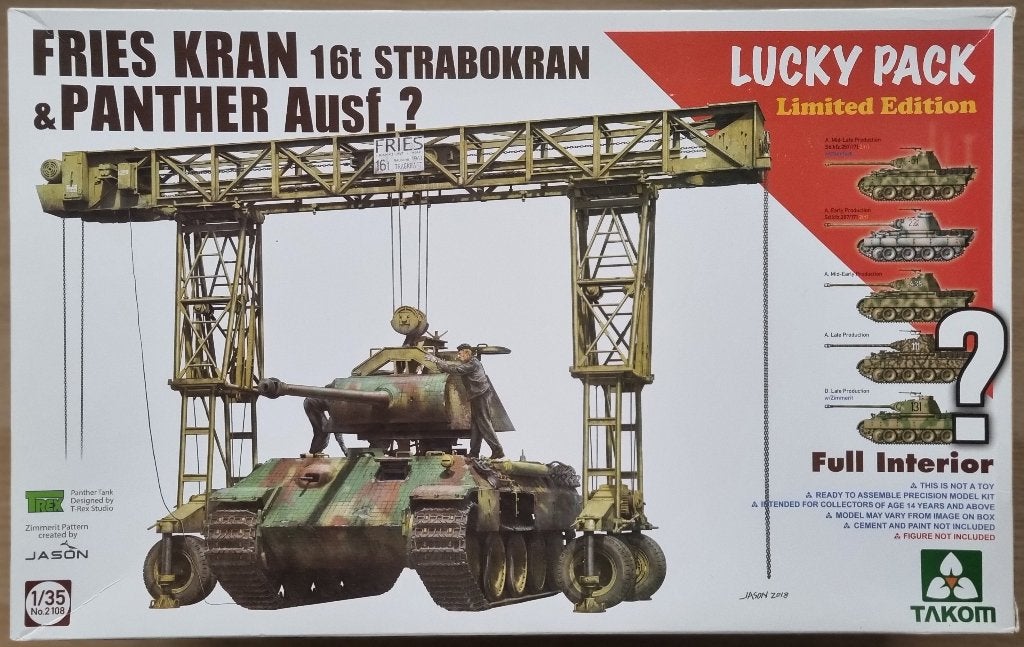 Takom 1:35 #2108 WWII Fries Kran 16t Strabokran & Panther, Overige merken, Tank, 1:32 tot 1:50, Nieuw