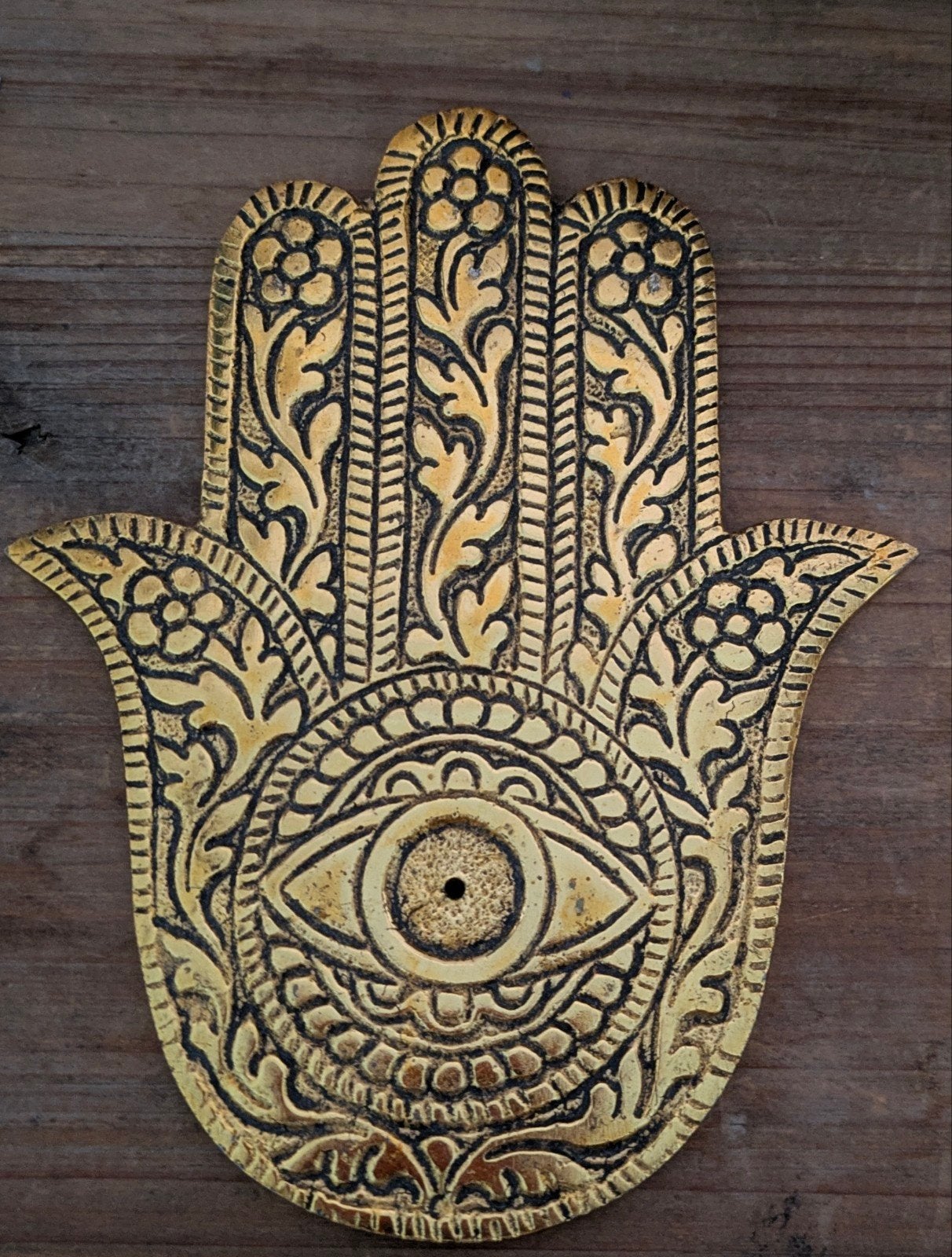 Hamsa Hand Wierookhouder – Hand van Fatima (Messing look), Ophalen of Verzenden