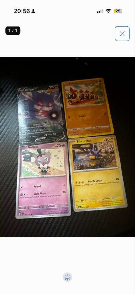 Pokémon Kaarten Set: Gengar V, Falinks, Gothita, Pincurchin, Ophalen of Verzenden, Gebruikt, Meerdere kaarten