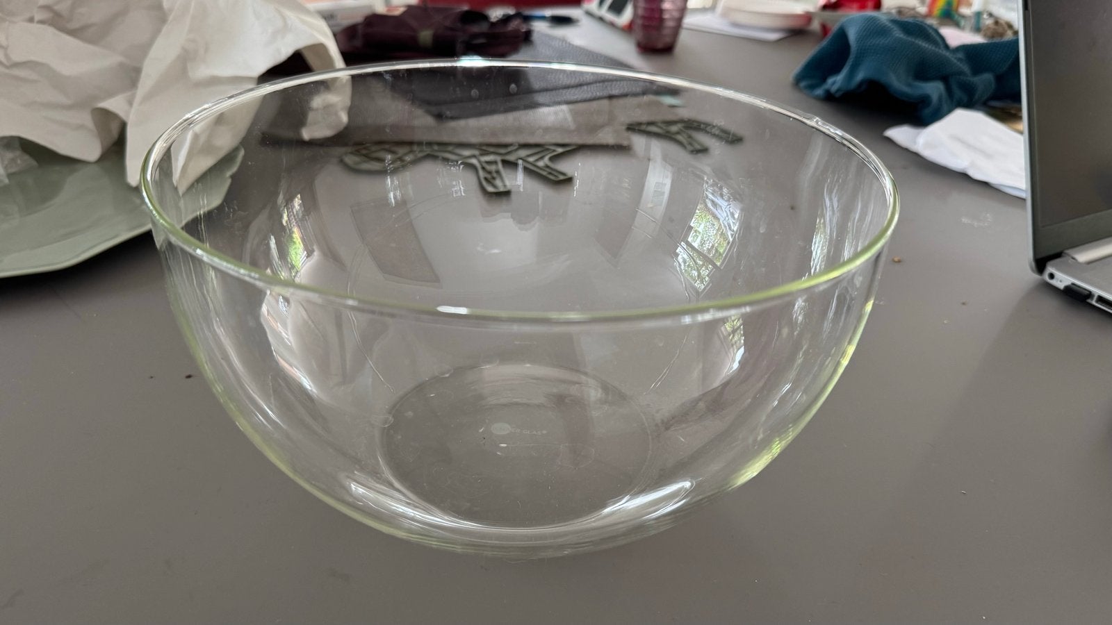 Grote glazen slakom - 26cm diameter Jenaer glas, Schaal, Rond, Ophalen of Verzenden, Glas