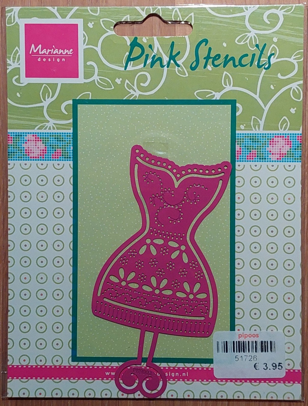 Pink Stencils - Jurk (Marianne Design), Hobby en Vrije tijd, Kaarten | Zelf maken, Ophalen of Verzenden, Zo goed als nieuw, Overige thema's