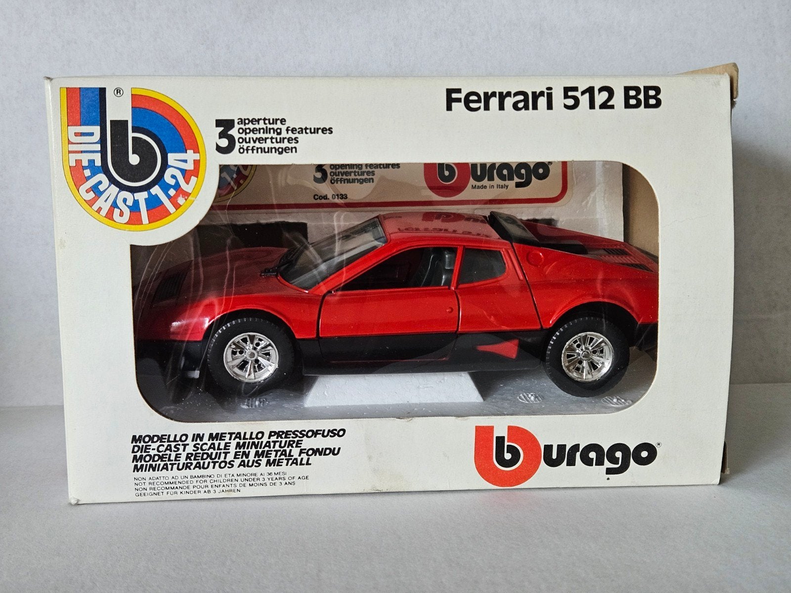 Ferrari 512 BB Bburago - Zeldzaam in verpakking, Ophalen of Verzenden, Zo goed als nieuw, Auto, Bburago