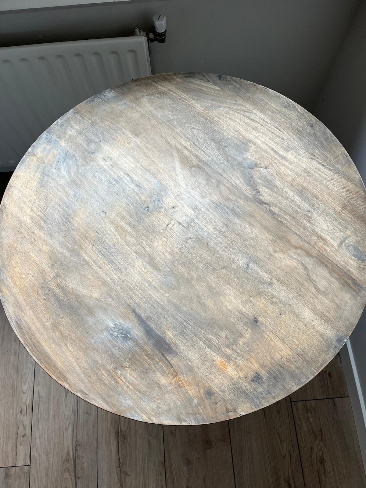 Ronde houten tafel - wijntafel - Aura Peperkorn, Ophalen, Gebruikt, 100 tot 150 cm, 75 cm of meer