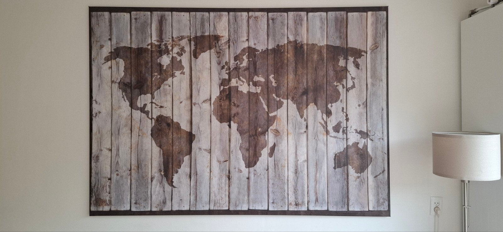 Grote wereldkaart op canvas, 140x200 cm, Ophalen, 125 cm of meer, 75 – 100, Print
