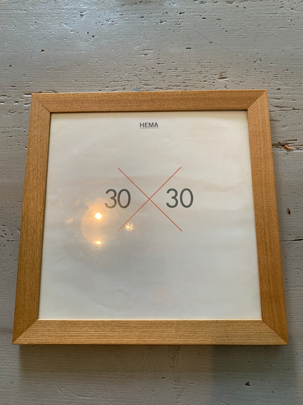 Houten fotolijst 30x30 cm met glas, Ophalen, Bruin, Zo goed als nieuw, Fotolijst
