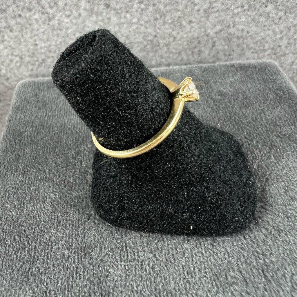 Gouden Ring | 14k | 1,57g | Solitair | 18,25 | 413798, Sieraden, Tassen en Uiterlijk, Ringen, Gebruikt, Ophalen of Verzenden, 17 tot 18