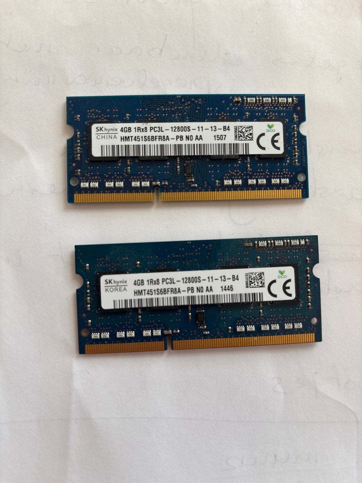 hynix 4GB 1Rx8 PC3L-12800S-11-13-B4 HMT451S6BFR8A-PB laptop, Gebruikt, DDR3, Ophalen of Verzenden, Laptop