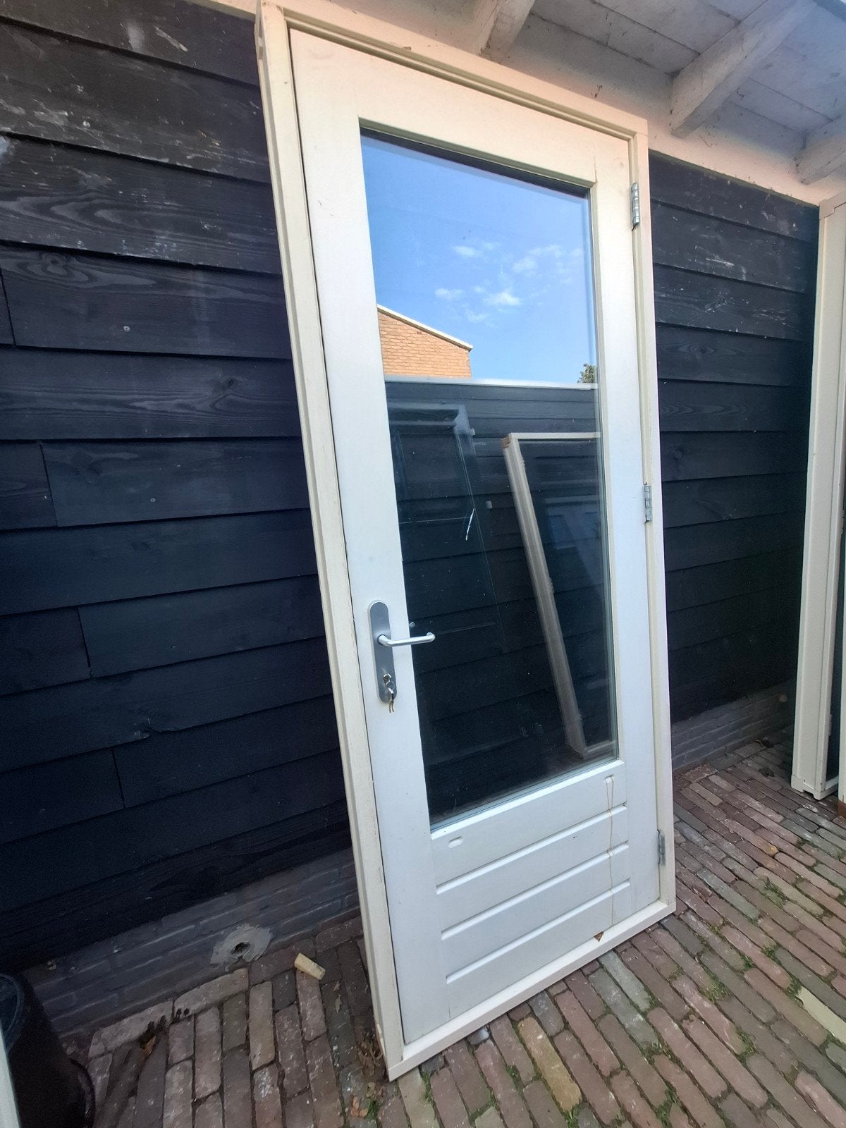 Achterdeur schuurdeur enkele loopdeur keukendeur, Ophalen, Hout, 75 tot 150 cm, Deurkozijn