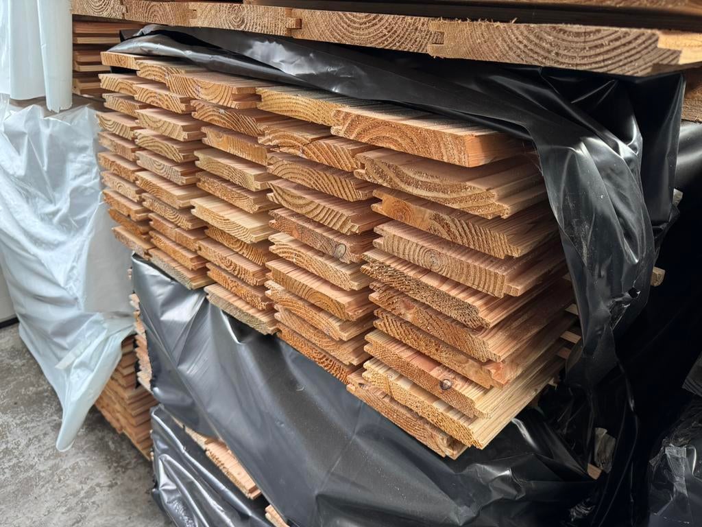 Douglas blokhutprofiel planken | 28x195 mm, Ophalen of Verzenden, Nieuw, 250 cm of meer, Planken