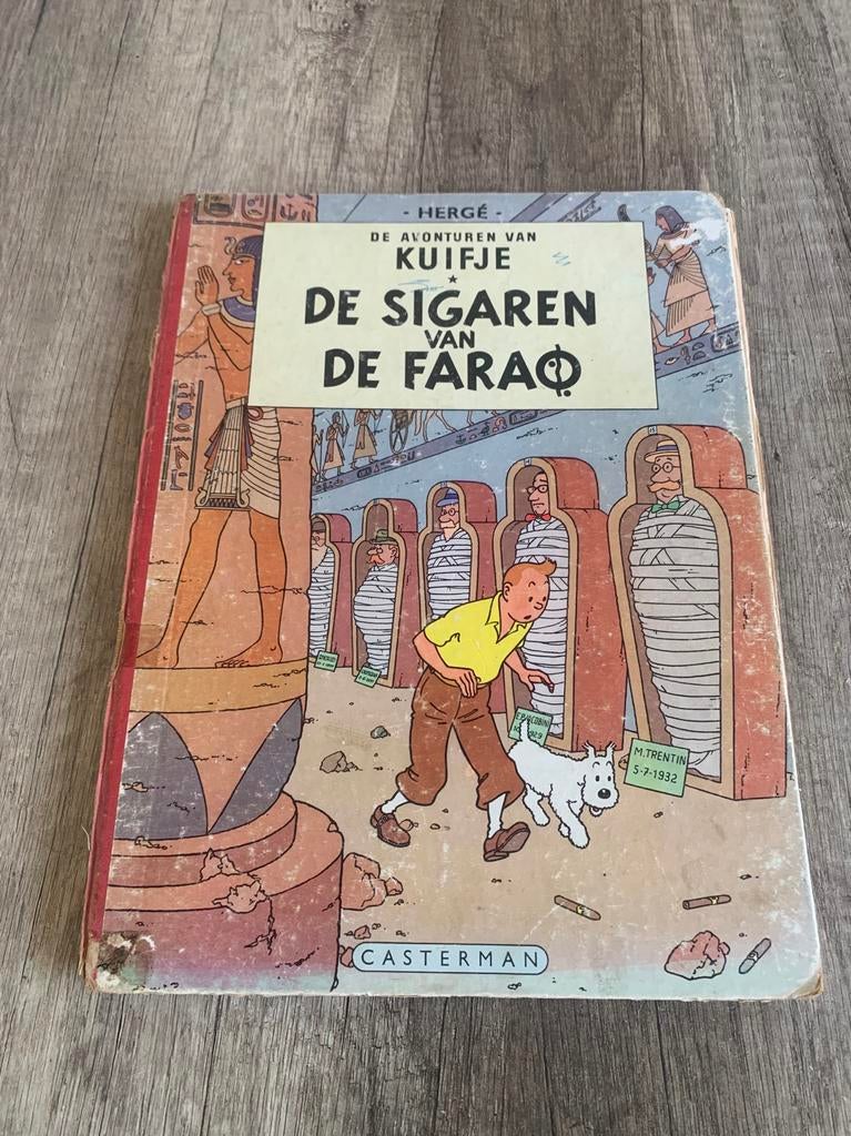 Kuifje: 1955 De Sigaren van de Farao (Vintage), Boeken, Stripboeken, Eén stripboek, Ophalen of Verzenden, Gelezen