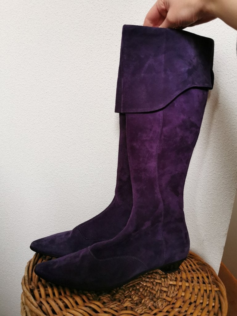 Nieuwe suède paarse Davos laarzen maat 38,5, Kleding | Dames, Schoenen, Hoge laarzen, Overige kleuren, Nieuw, Ophalen of Verzenden