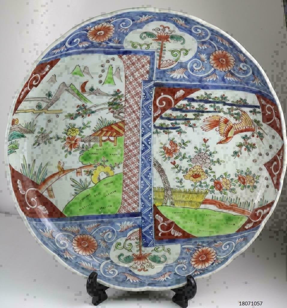 groot bord japans porselein met reparatie, Antiek en Kunst, Ophalen