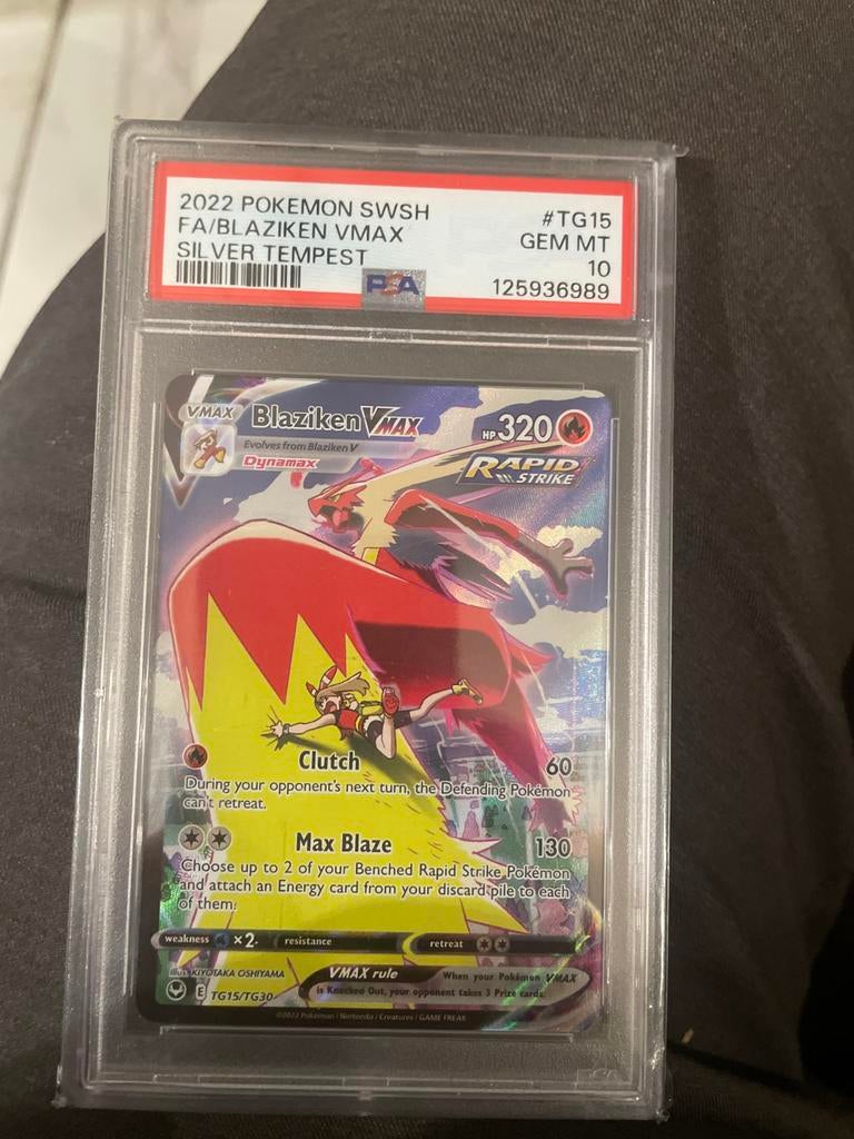 Blaziken VMAX TG15 PSA 10 Pokémonkaart, Ophalen of Verzenden, Zo goed als nieuw
