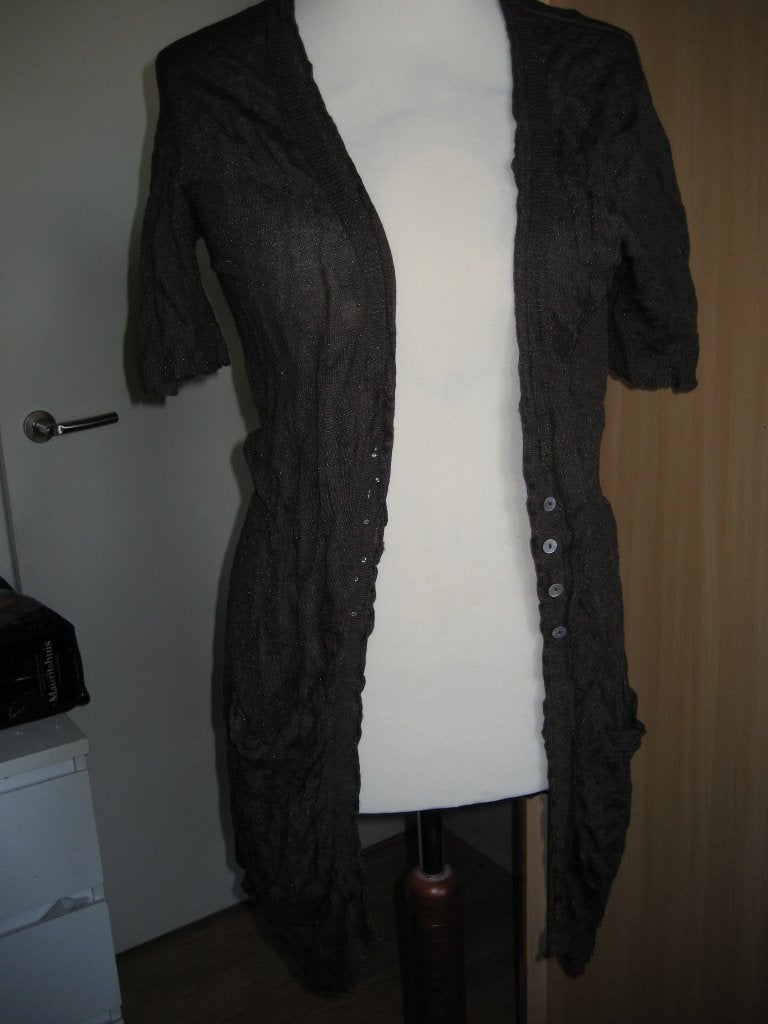 vest crinkle donker bruin maat L  R867, Maat 38/40 (M), Bruin, Ophalen of Verzenden, Zo goed als nieuw