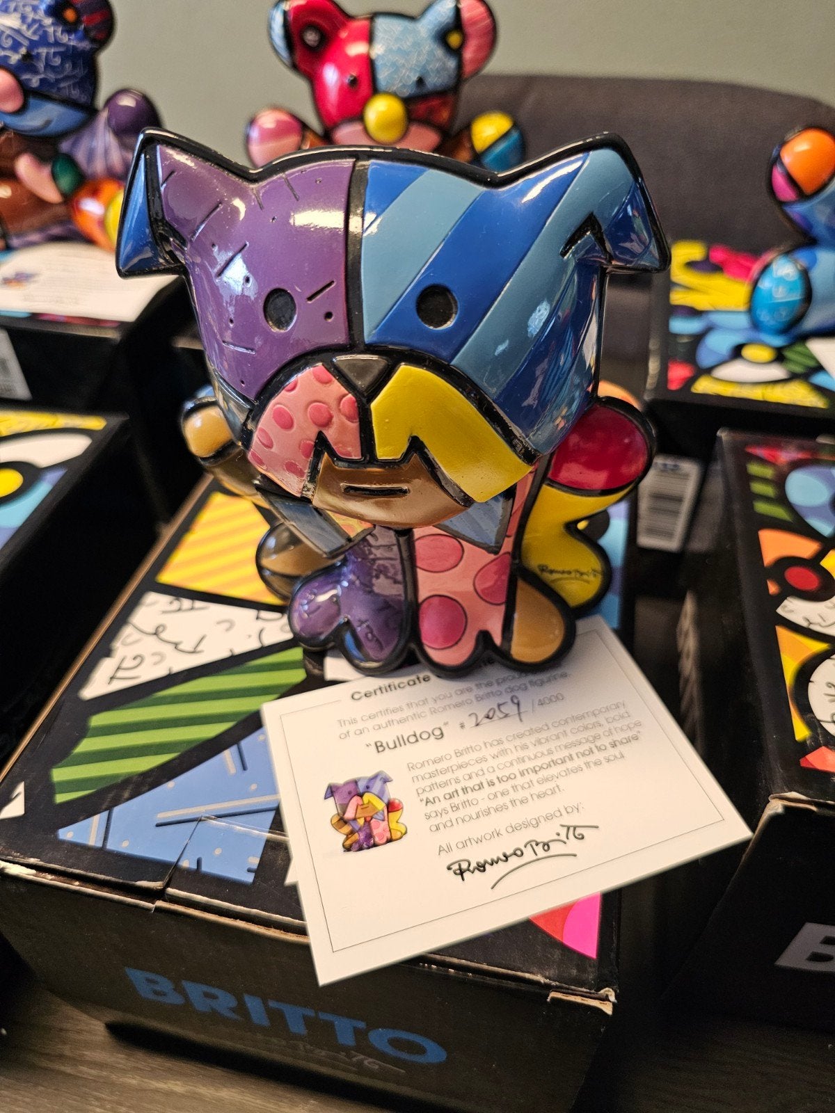 Romero Britto Bulldog Beeldje - Limited Edition, Verzamelen, Ophalen of Verzenden, Zo goed als nieuw, Dier