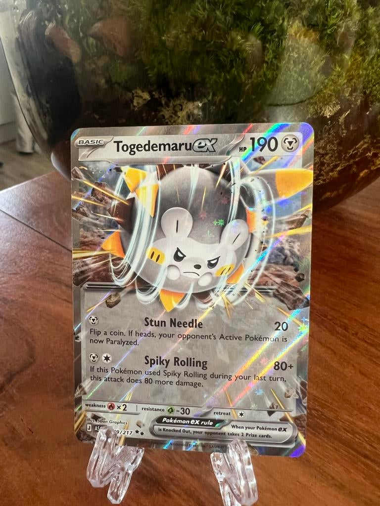 Pokémon Togedemaru EX kaart 149/217 Near Mint, Ophalen of Verzenden, Zo goed als nieuw, Losse kaart, Foil