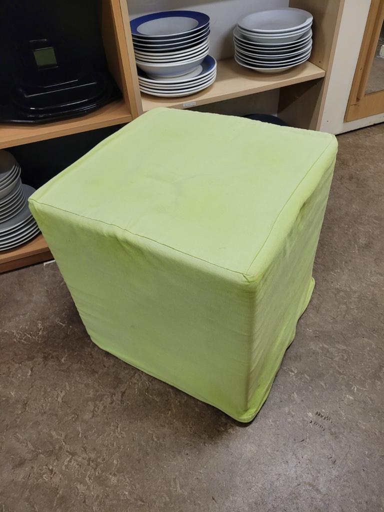 Zitkubus, poef lxbxh 45x45x45cm lichtgroen, Ophalen, Rechthoekig, Minder dan 50 cm