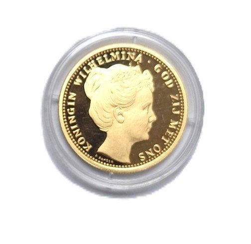Officiële herslag Gulden Goud 1898, Koningin Wilhelmina, Losse munt, 10 gulden, Goud