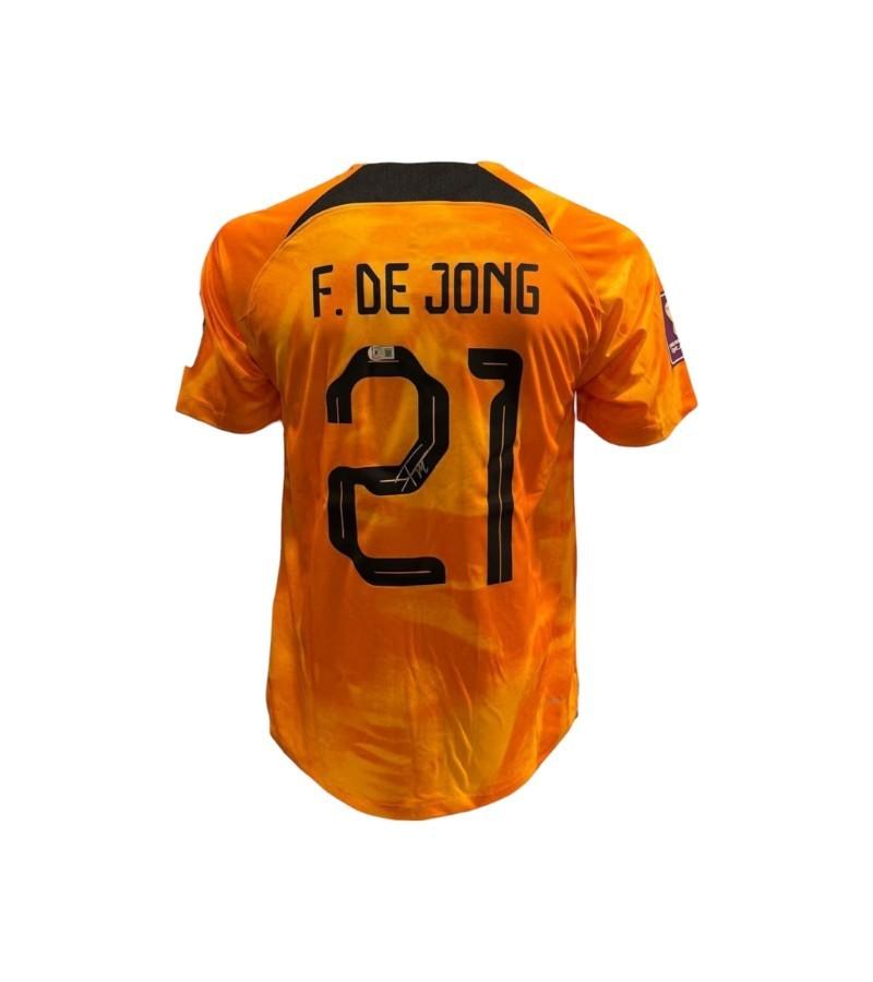 Frenkie de Jong Nederland 22/23 gesigneerd thuis shirt, Verzamelen, Sportartikelen en Voetbal, Soccersignings.nl, Shirt, Ophalen of Verzenden