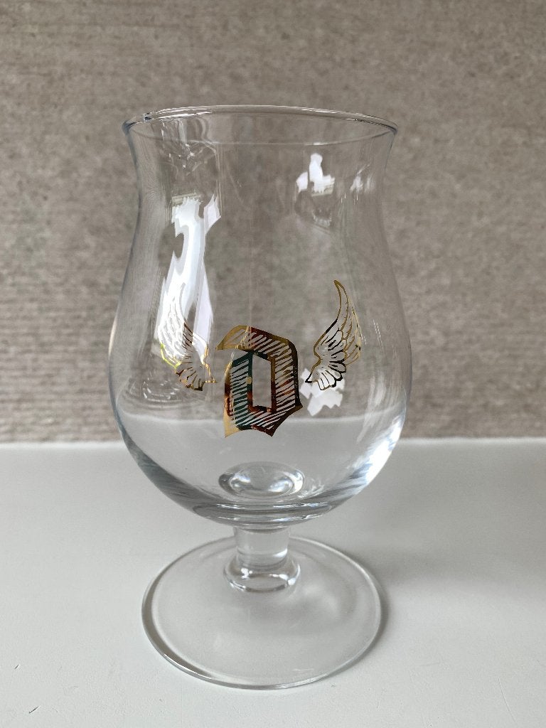 Duvel glas Golden Wings Duvel gouden vleugels, Verzamelen, Biermerken, Ophalen of Verzenden, Zo goed als nieuw, Glas of Glazen