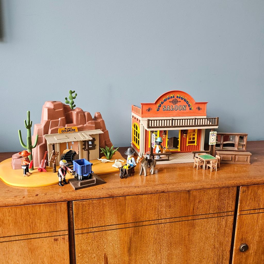 Playmobil vintage mijn 3802 en saloon 3787, Ophalen of Verzenden, Gebruikt