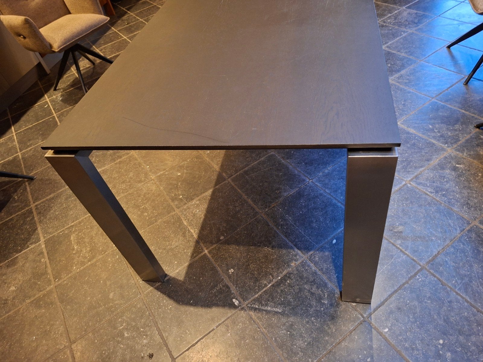 ARCO uitschuifbare eettafel met RVS onderstel. 190/240 x90, Huis en Inrichting, Tafels | Eettafels, Ophalen, Gebruikt, 50 tot 100 cm