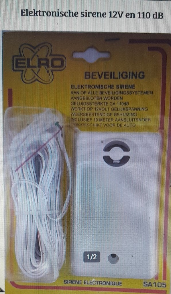 Elektronische Sirene 12V, 110dB - Beveiliging huis, auto, Ophalen of Verzenden, Nieuw