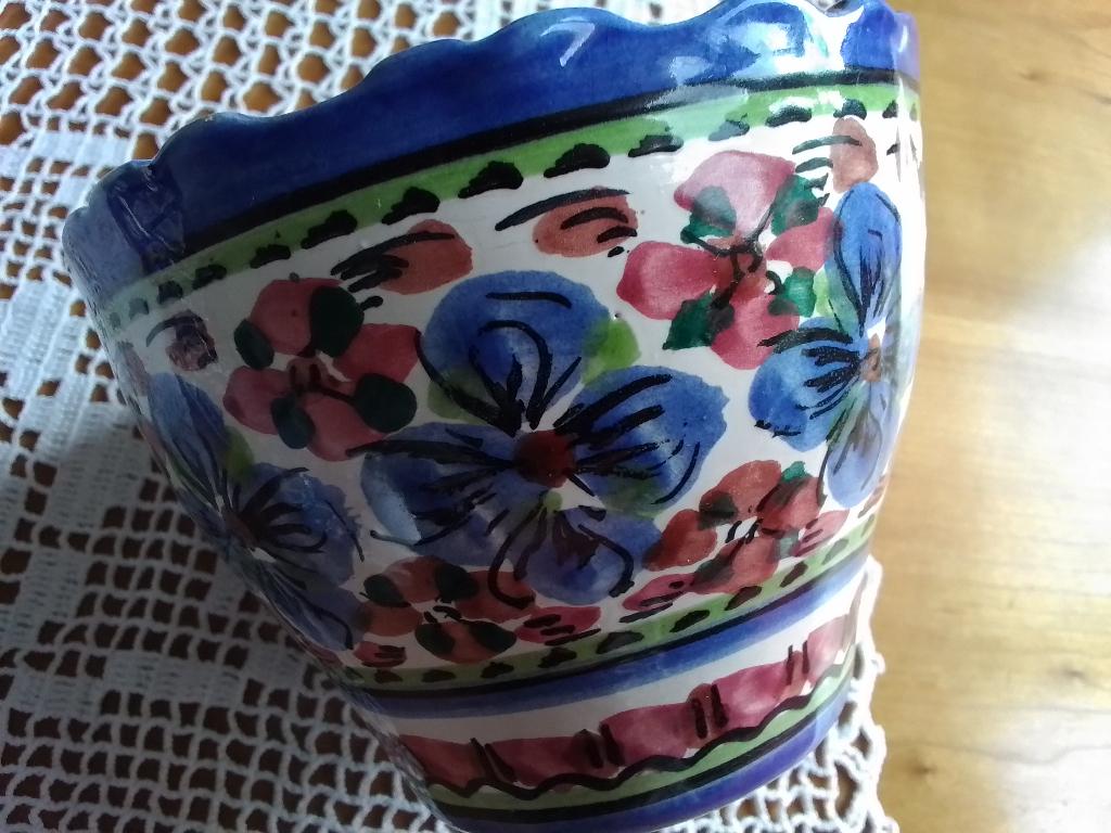 Vintage keramische bloempot De Olde Kruyk / De Pul, Ophalen of Verzenden