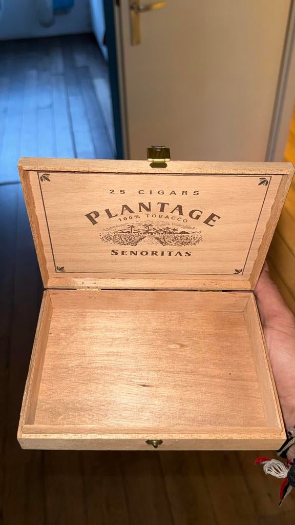 Houten sigarenkistje Plantage Senoritas, Ophalen of Verzenden, Gebruikt