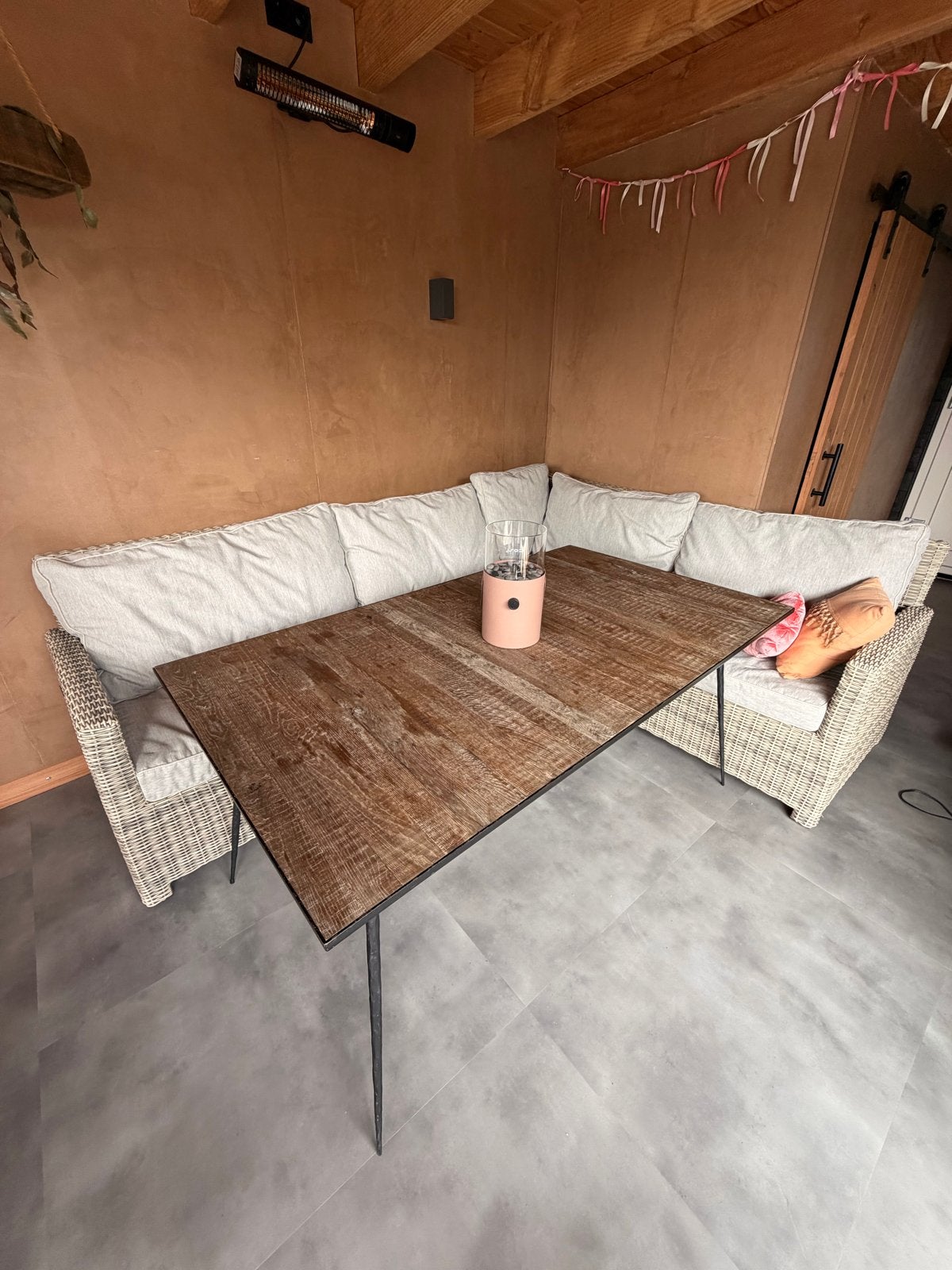 Beach 7 Tuinset met tafel - Zeer nette staat, Meer dan 8 zitplaatsen, Ophalen of Verzenden, Zo goed als nieuw, Wicker