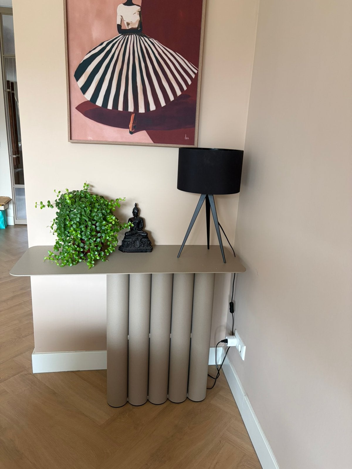Taupe sidetable 100x40cm, Huis en Inrichting, Kasten | Wandmeubels, Ophalen, Zo goed als nieuw, Minder dan 150 cm, Minder dan 100 cm