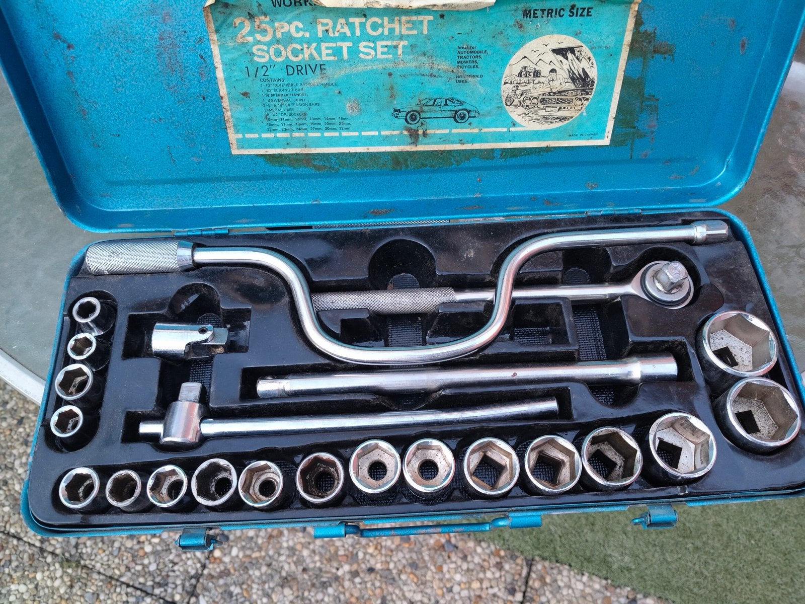 25-delige doppenset met ratel - 1/2" aandrijving, Ophalen, Gebruikt, Gereedschapsset, Overige merken