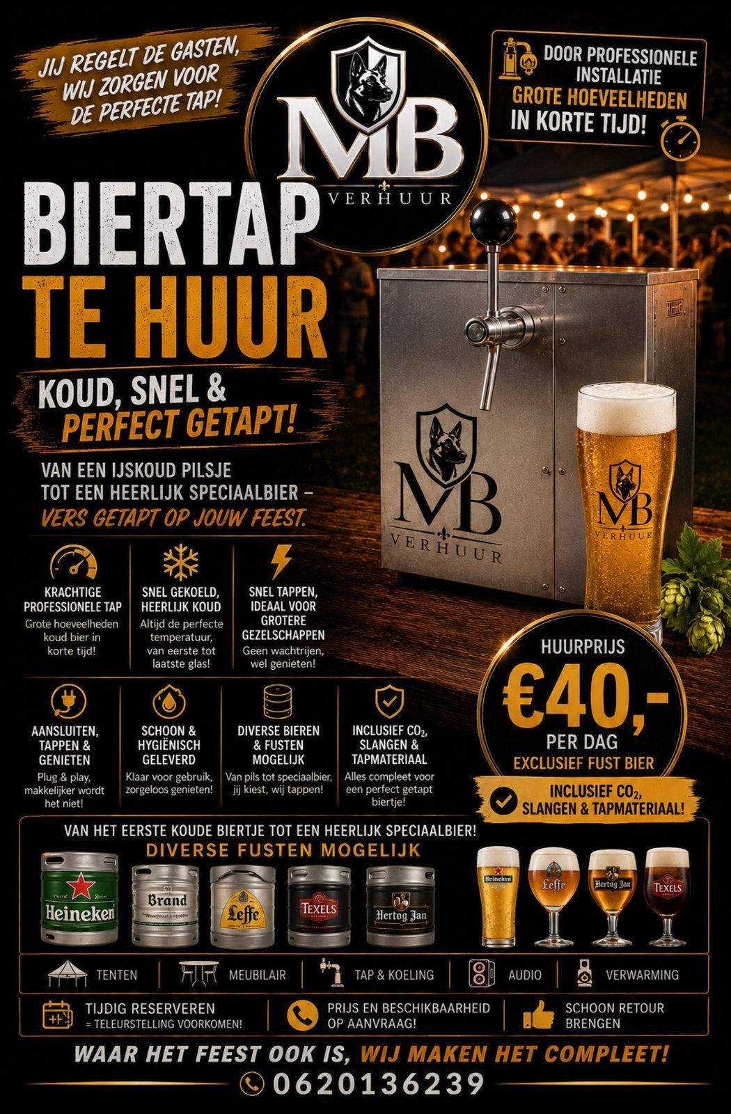 ️PROFESSIONELE BIERTAP TE HUUR ️, Ophalen of Verzenden, Overige