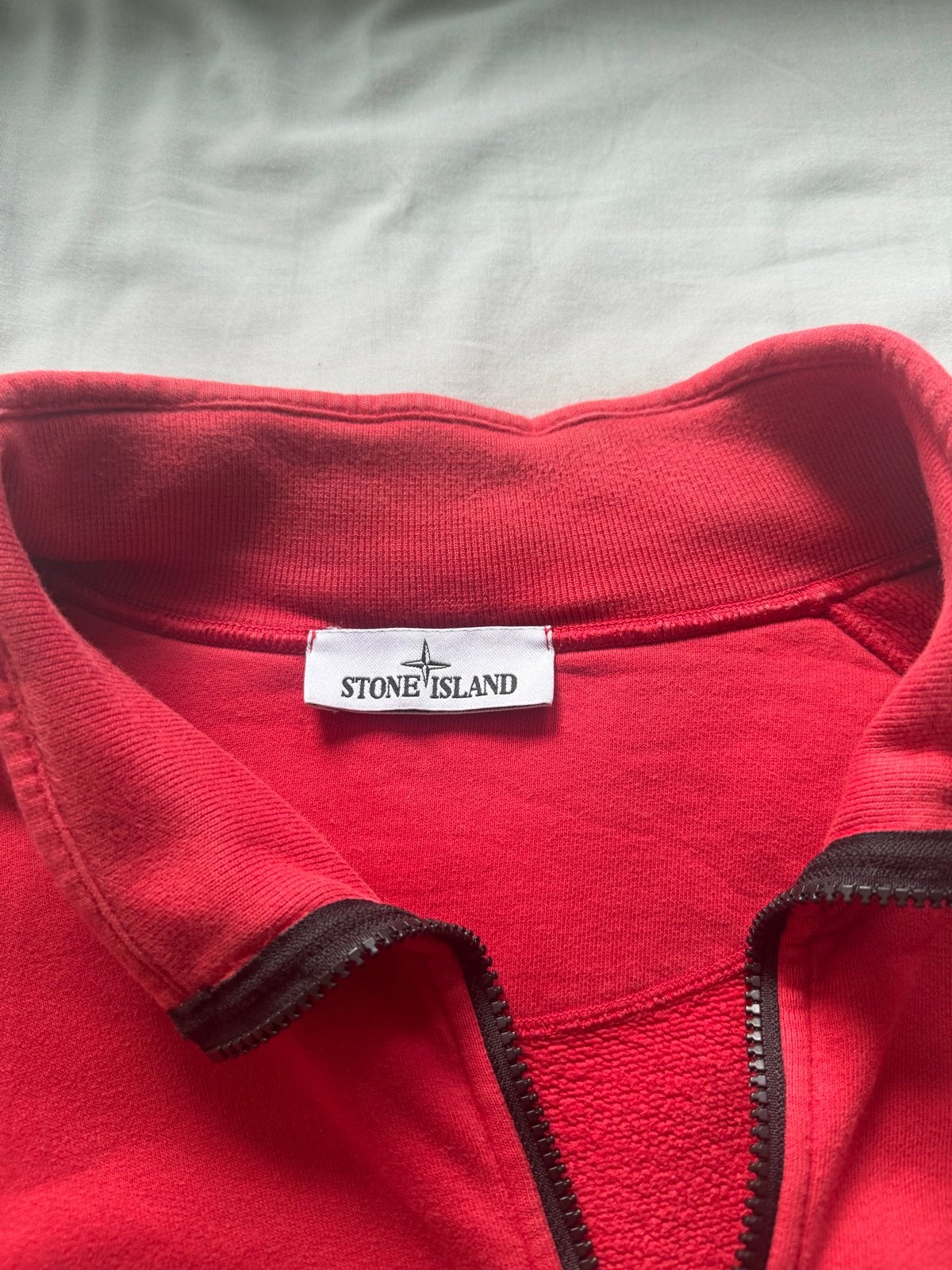 Stone Island Rode Half Zip Sweater, Ophalen of Verzenden, Zo goed als nieuw, Overige maten, Rood