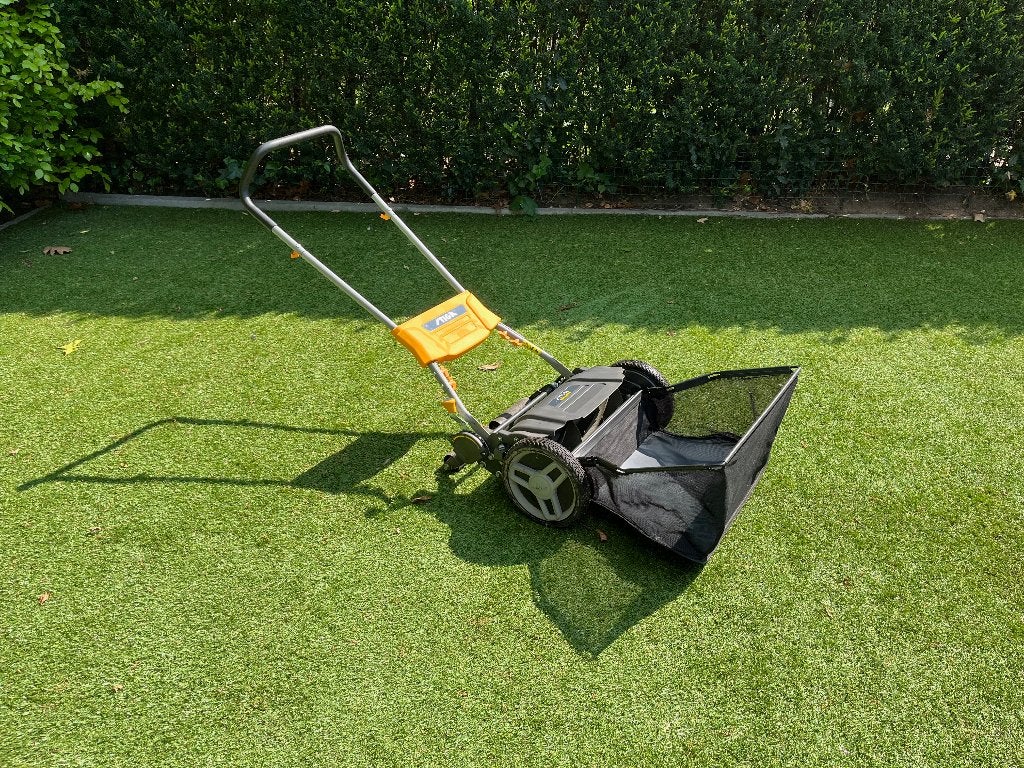 STIGA SCM 400 FS handgrasmaaier met opvangnet, Tuin en Terras, Grasmaaiers, Ophalen, Gebruikt, Handgrasmaaier, Stiga