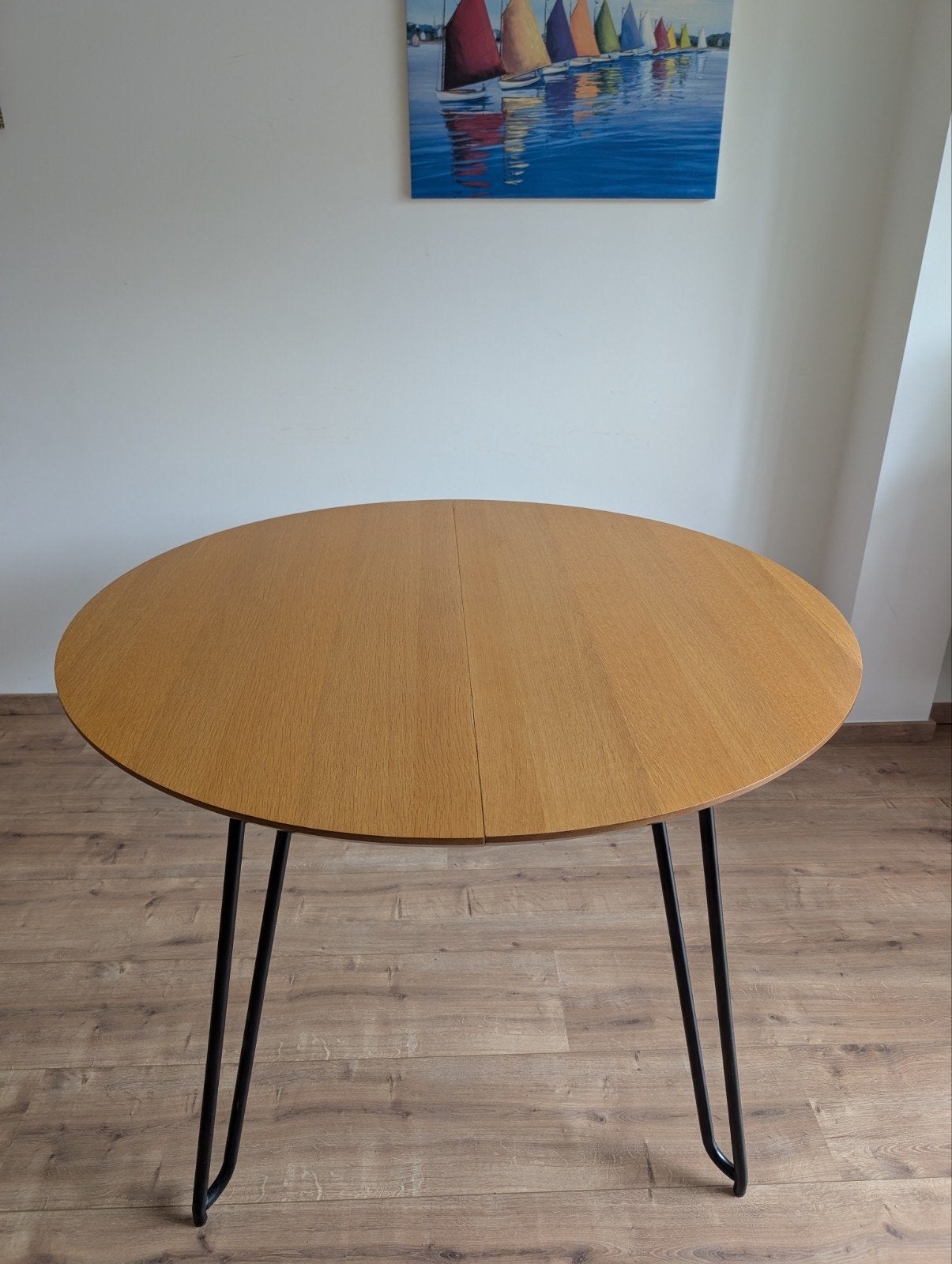Uitschuifbare eettafel Novac rond 120-200 cm, Gebruikt, 100 tot 150 cm, Ophalen of Verzenden, Vijf personen of meer