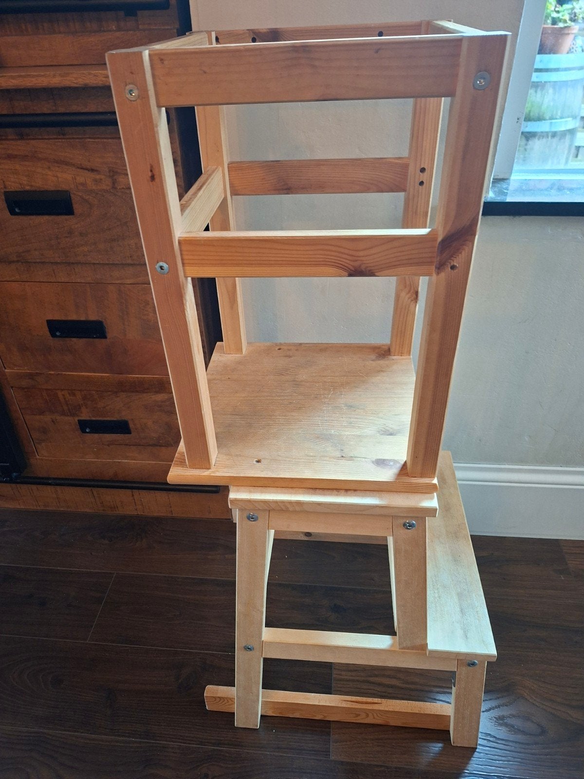 Houten meegroeistoel/leertoren voor kinderen, Kinderen en Baby's, Ophalen, Gebruikt, Meegroeistoel